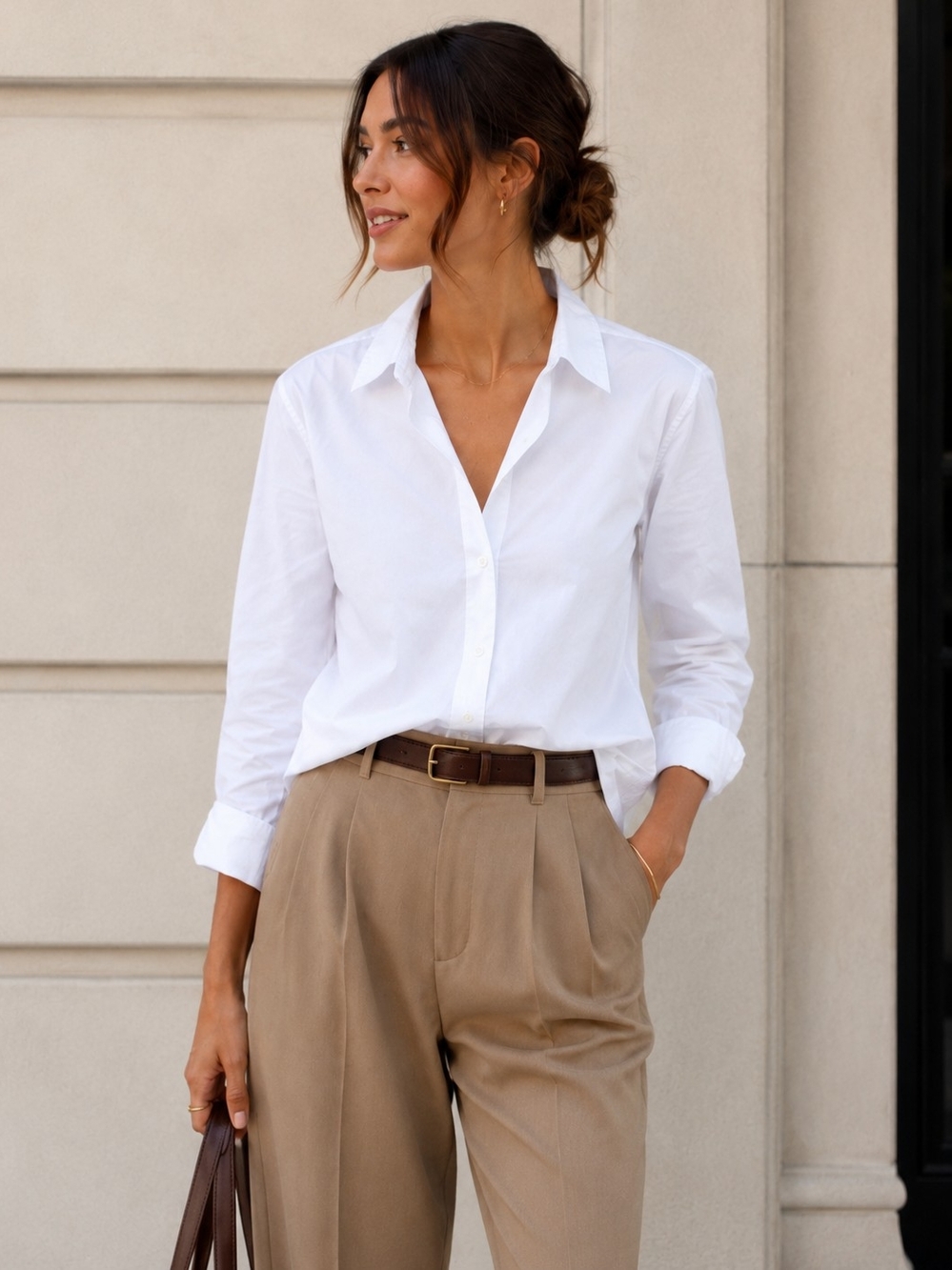 Banana Republic White 100% Cotton Button Down Shirt Size S Classic